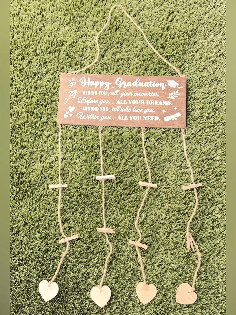 Happy Graduation Wooden Hanging Photo Display